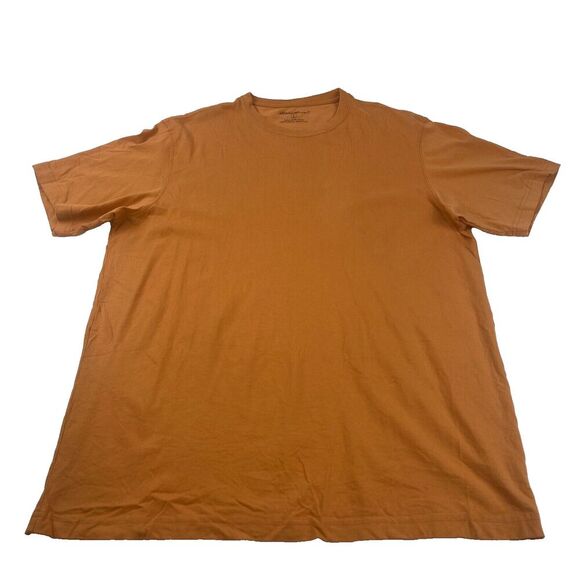 Eddie Bauer Shirt Mens Large Tall Burnt Orange Short Sleeve Outdoors Casual Used - Picture 1 of 11